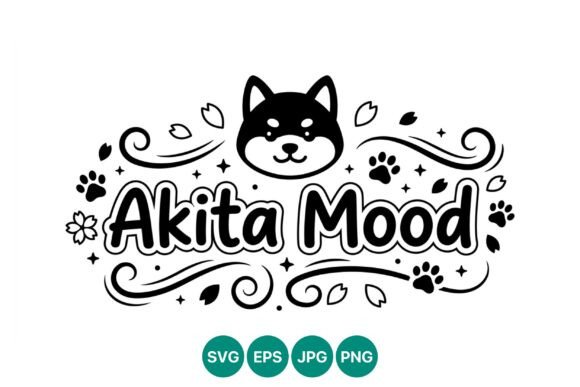 Akita Mood Dog Face Vector