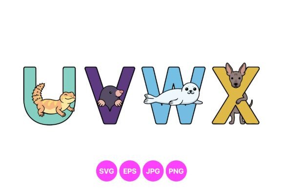 Animal Alphabet U to X SVG Review