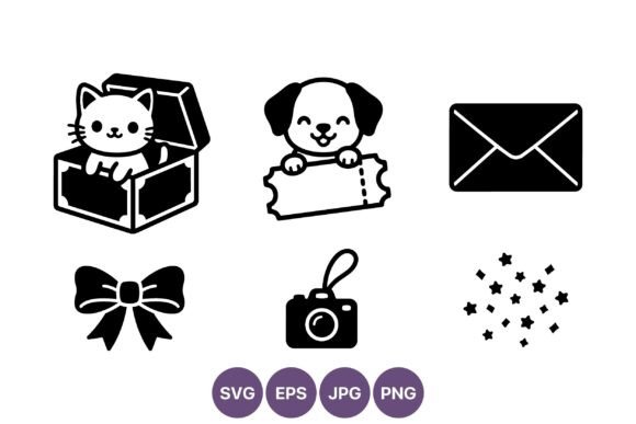 Black White Cat Dog Ticket Envelope