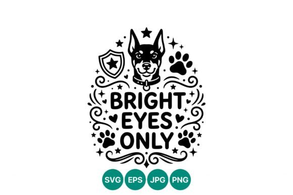 Bright Eyes Dog Face Paw Vector