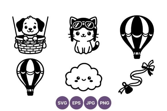 Cute Dog Basket Cat Goggles Hot Air