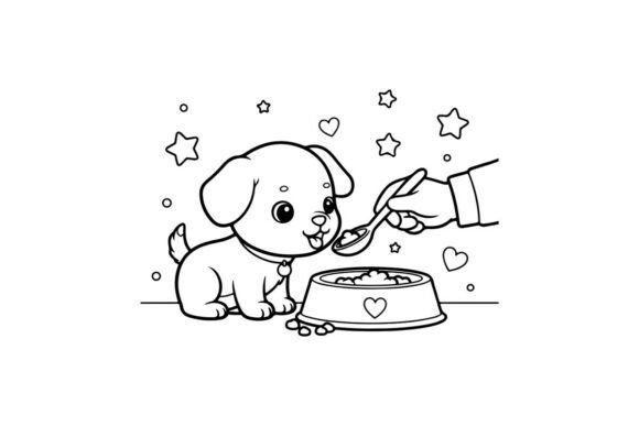 Cute Dog Eating Ice Cream Vector Illustr