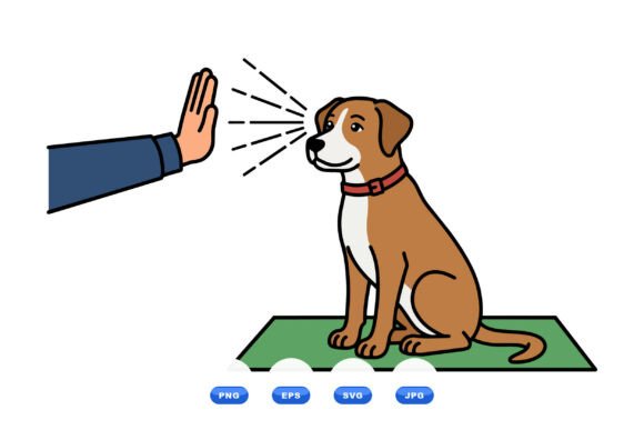 Cute Dog Obedience Clipart