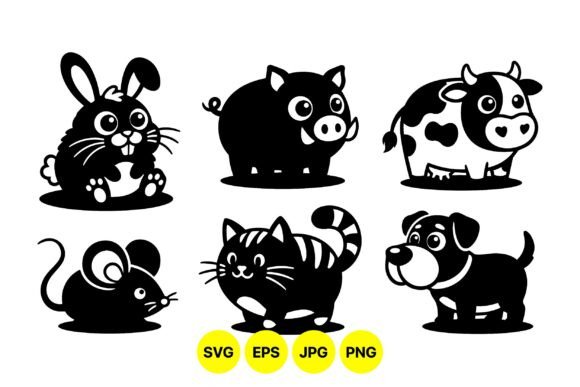 Cute Farm Animal Svg Icons