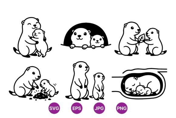 Cute Prairie Dog Family Clipart