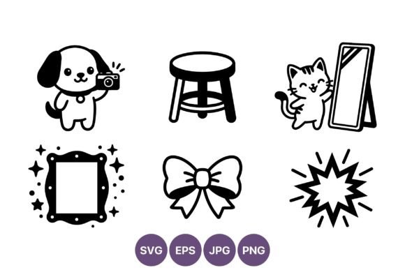 Dog Cat Bow Stool Starburst Icons