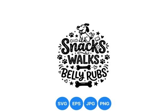 Dog Love Snacks Walks Graphic