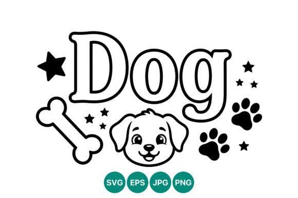 Dog Puppy Face Bone Paw Vector