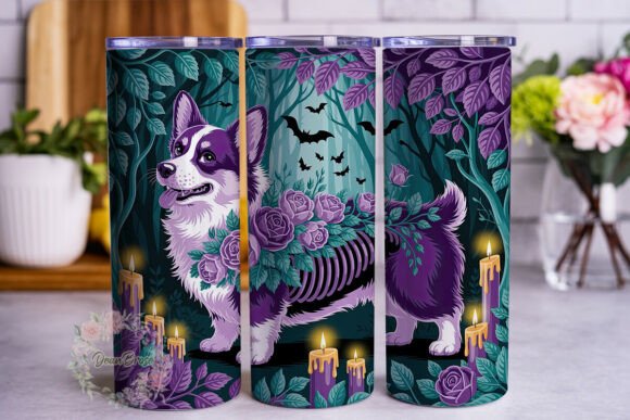 Enchanted Purple Forest Dog 20oz Tumbler