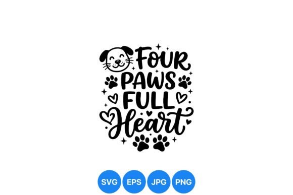 Four Paws Full Heart SVG Design