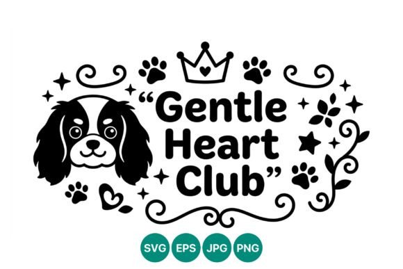 Gentle Heart Club Dog Face Vector