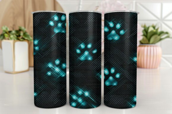 Glitter Dog Paw 20oz Skinny Tumbler