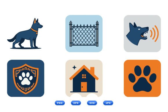 Guard Dog Security Icon Set