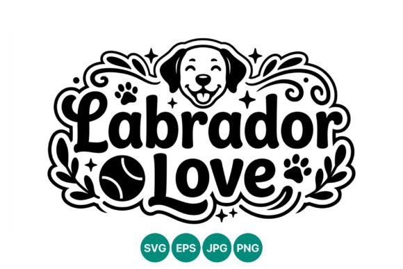 Labrador Love Dog Face Vector