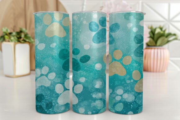 Paw Pattern Dog Tumbler Paw Tumbler