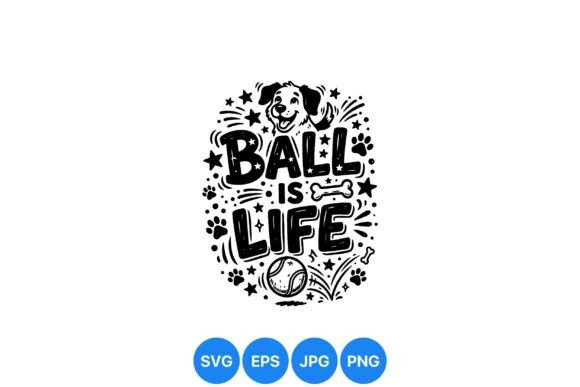 Playful Dog Ball Life Design