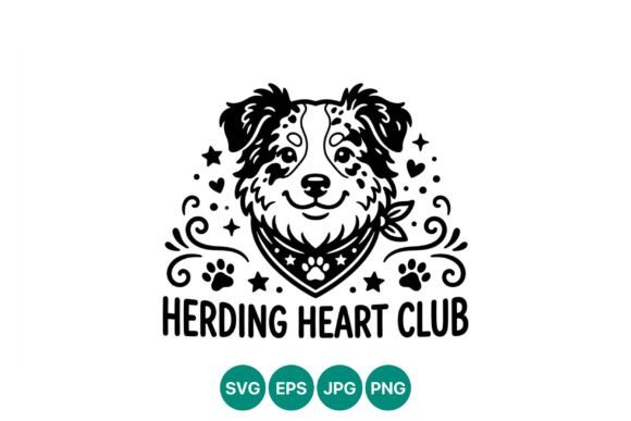 Smiling Herding Dog Head Vector
