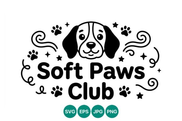 Soft Paws Club Dog Face Vector