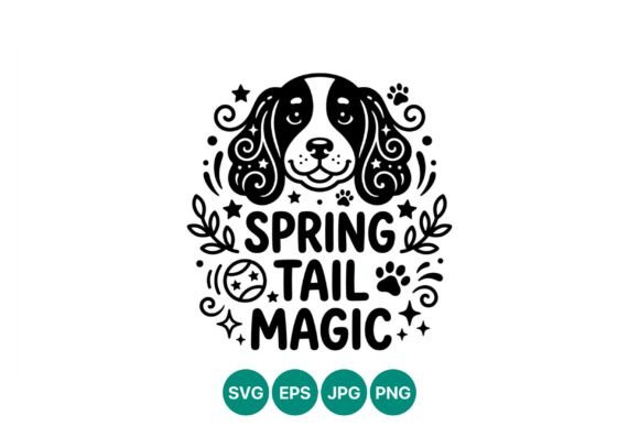 Spring Tail Magic Dog Face Design