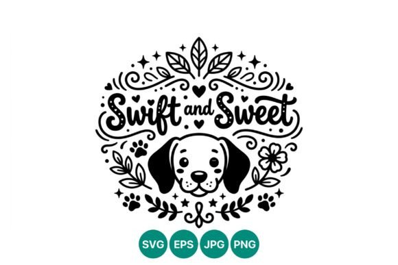 Swift and Sweet Dog Face Vector Art